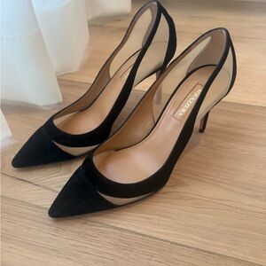 Authentic Brand new  Aquazzura Black and Nude Mesh Pumps size 36